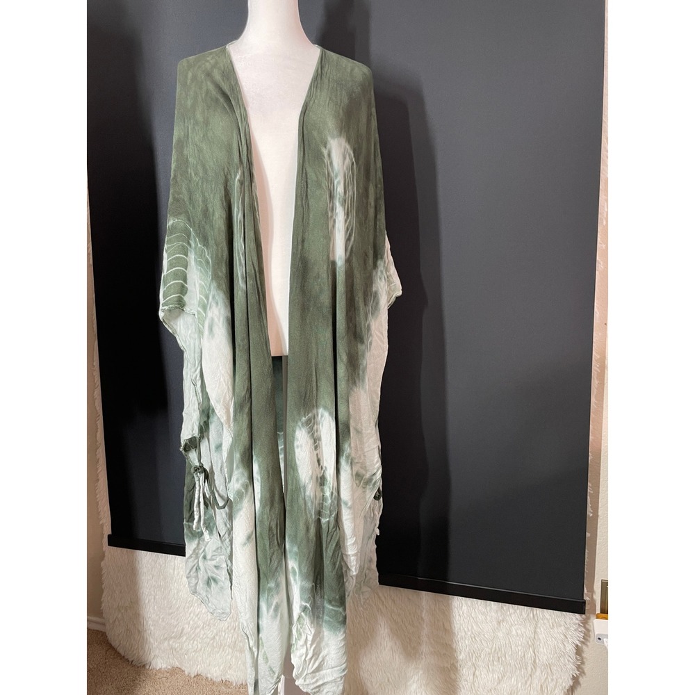 Torid Olive Green Tie Dye Kimono Wrap One Size Swim Cover Up Boho Beach Travel
